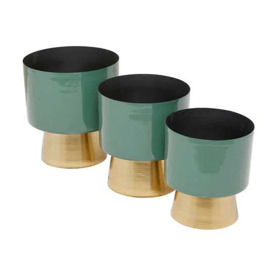 Green Modern Planter, Set of 3" 11", 10", 9"